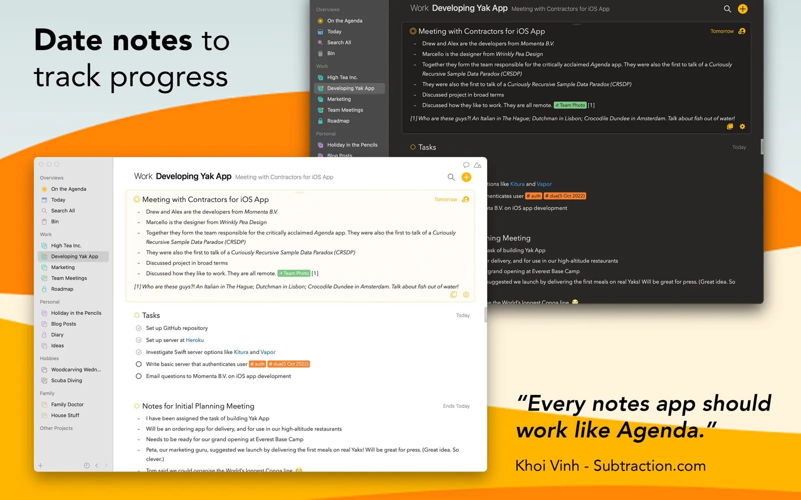 Agenda screenshot 2
