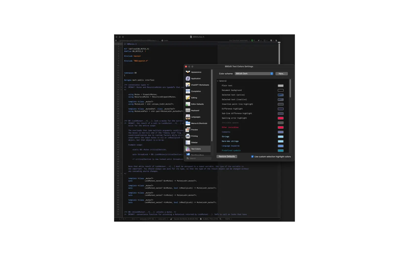BBEdit screenshot 3