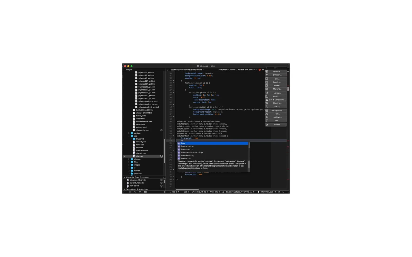BBEdit screenshot 4