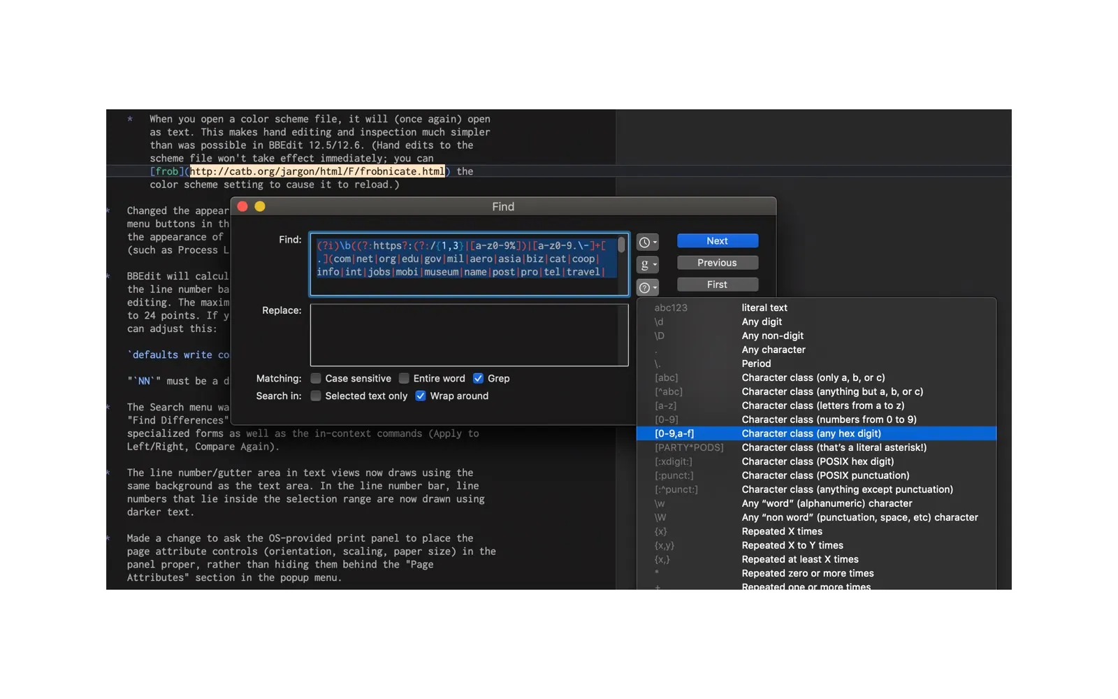 BBEdit screenshot 6