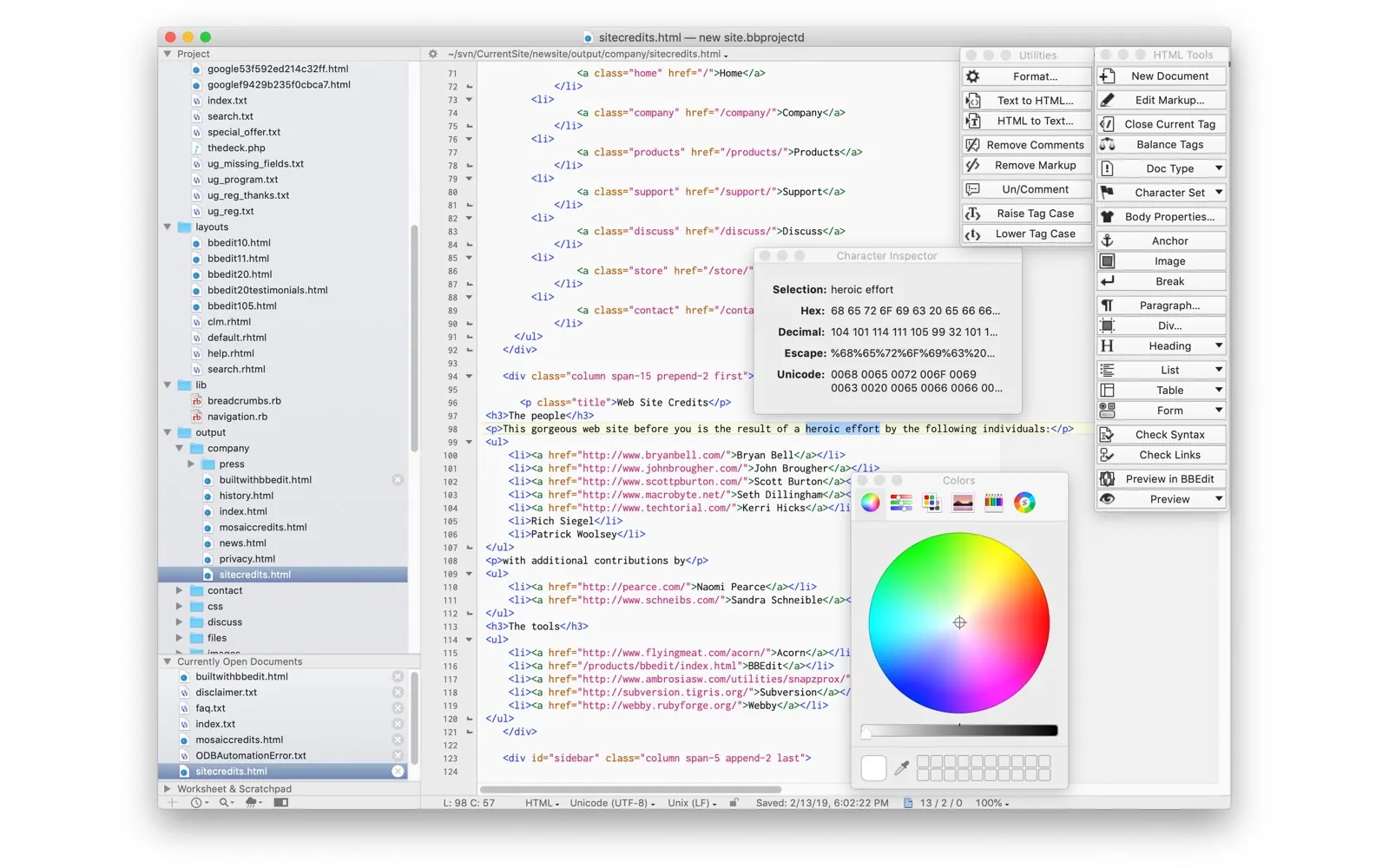 BBEdit screenshot 7
