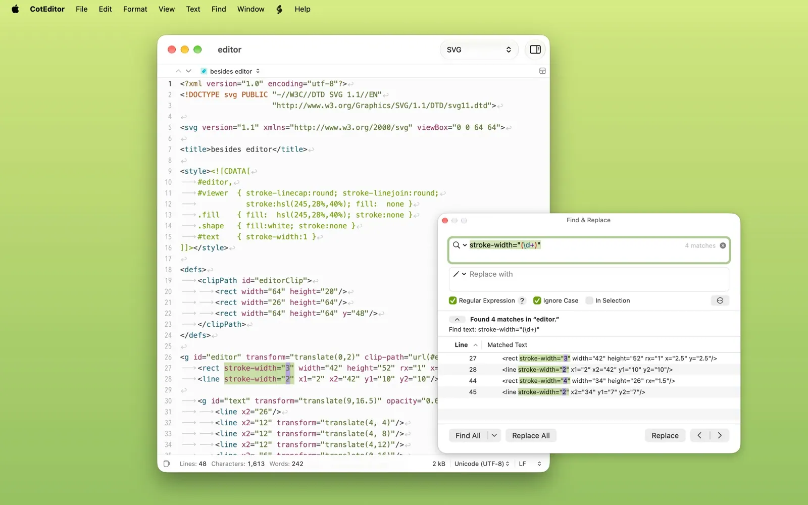 CotEditor screenshot 1