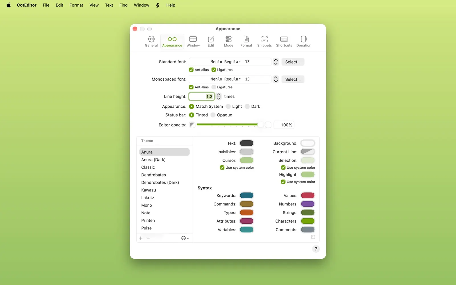 CotEditor screenshot 3