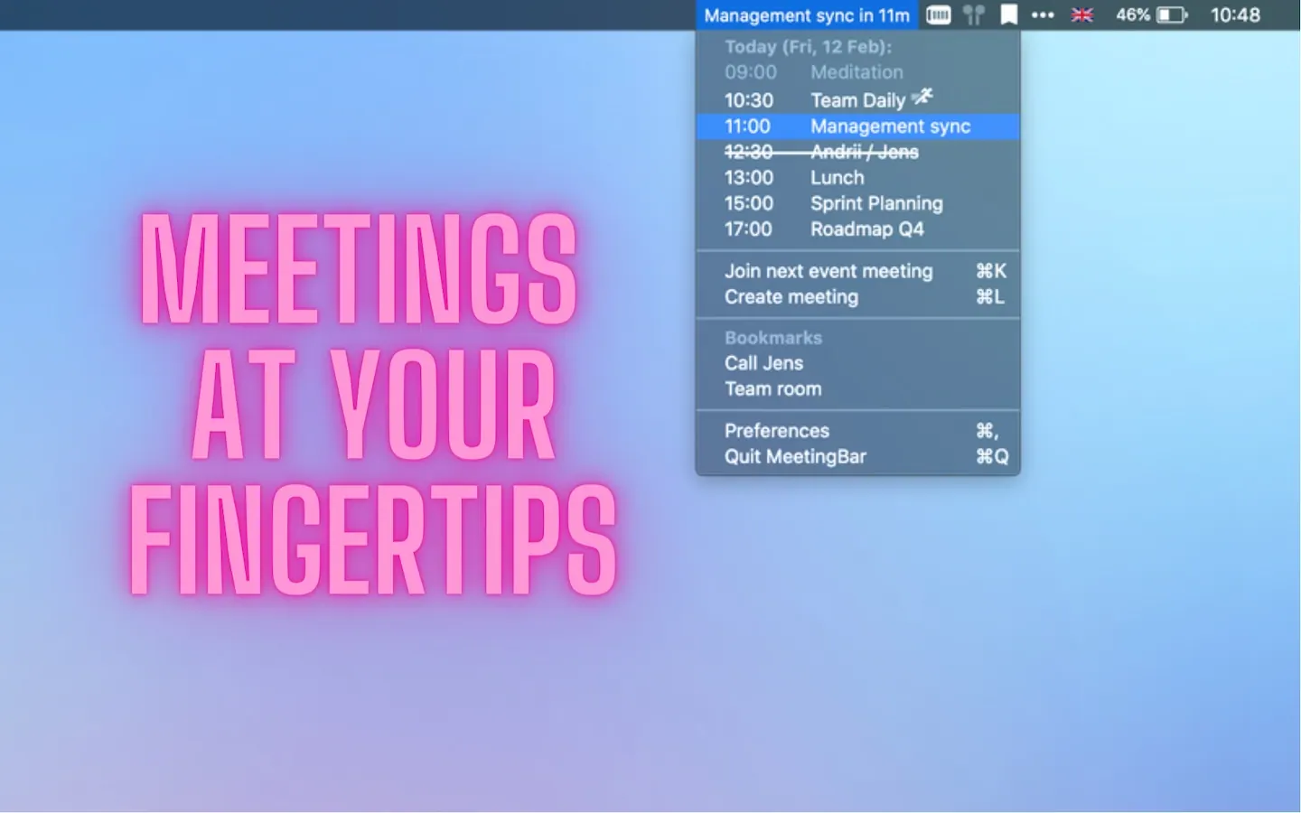 MeetingBar screenshot 1