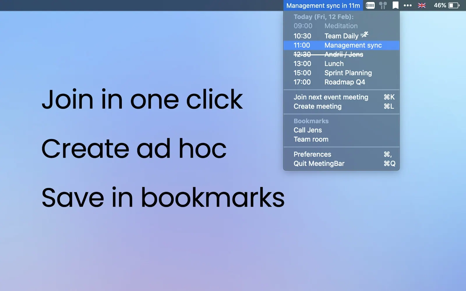 MeetingBar screenshot 2