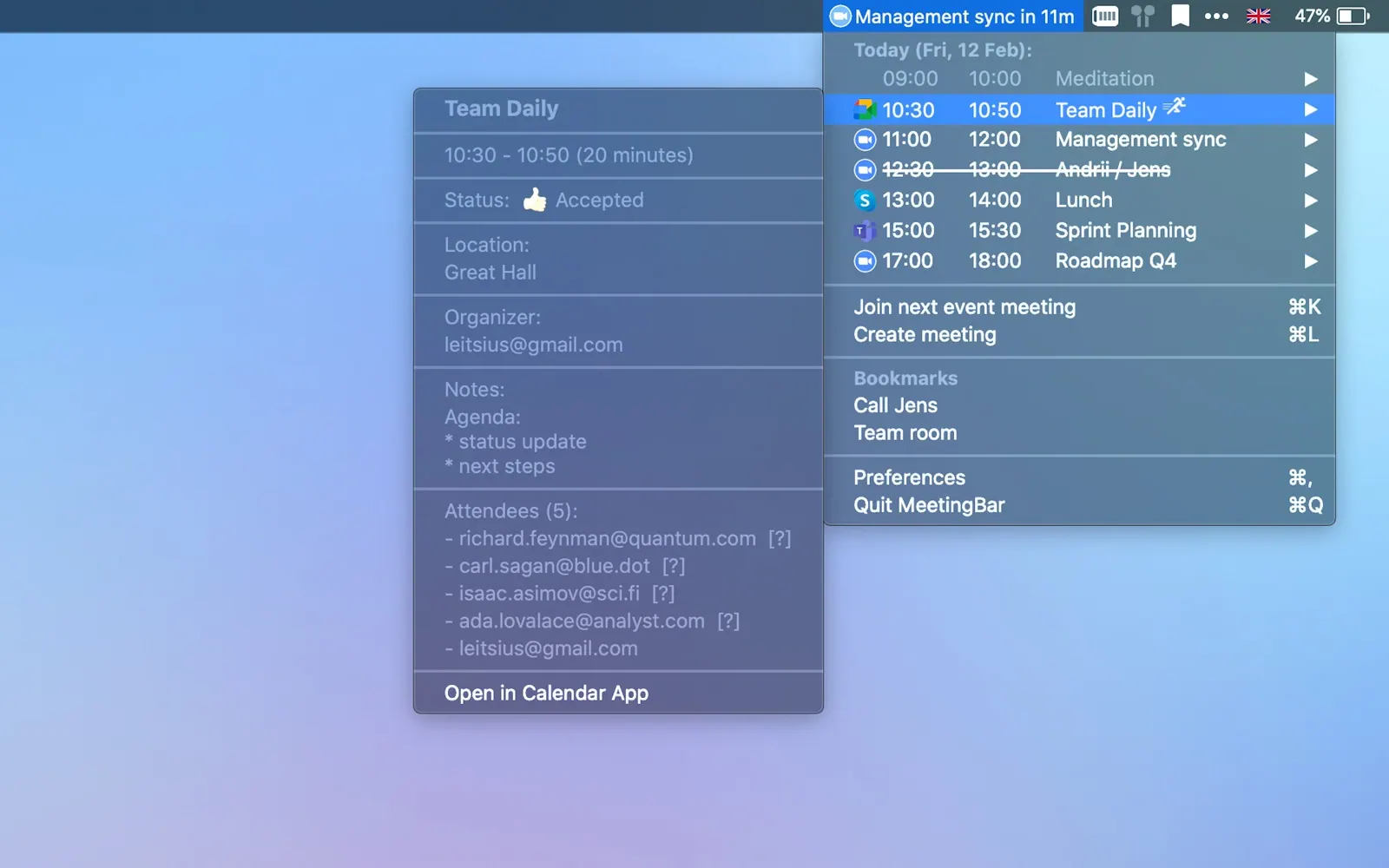 MeetingBar screenshot 3