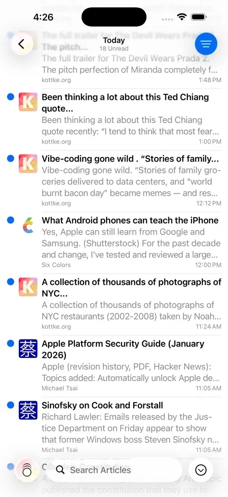 NetNewsWire screenshot 4