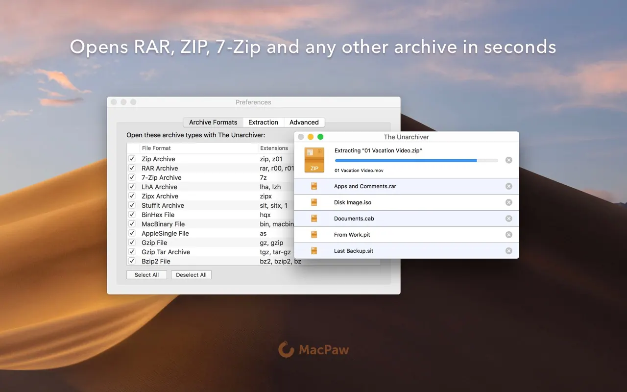 The Unarchiver screenshot 1